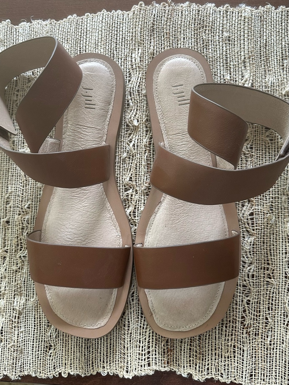 J Jill Cognac Brown Leather Ankle Strap Sandals Sz 10